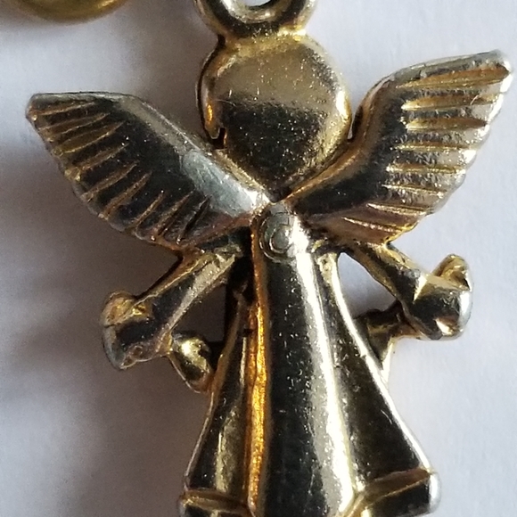 Angel with hearts pendant charm gold tone  silver tone - Picture 8 of 9